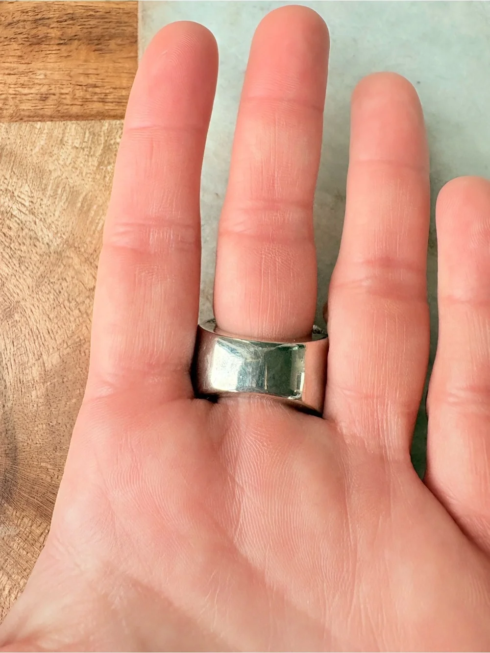 Vintage Black Cocktail Ring with Clear Stone Accents - Size 6 w/ Adjustable Band